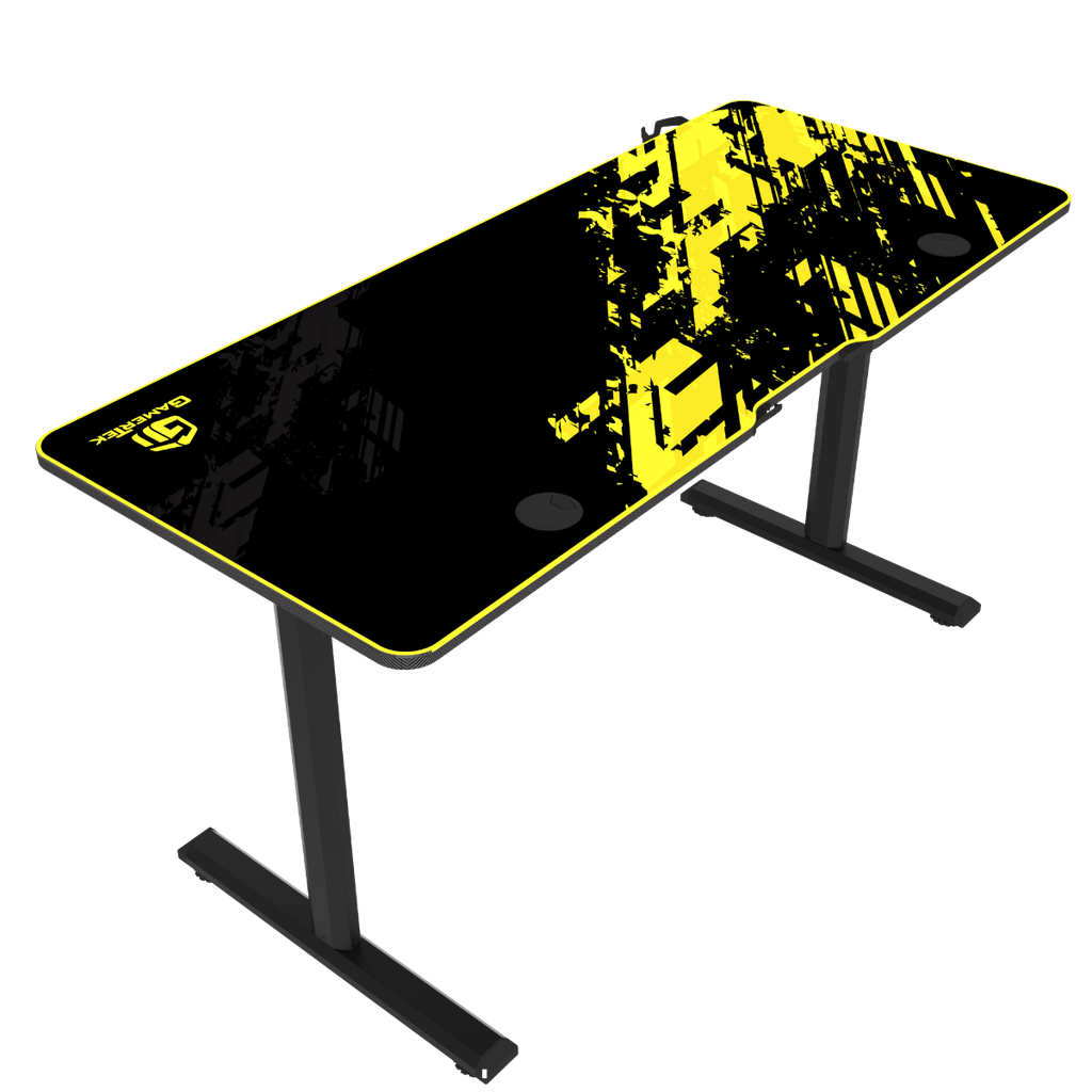 GamerTek GT-Elevate X Gaming Desk - Yellow & Black