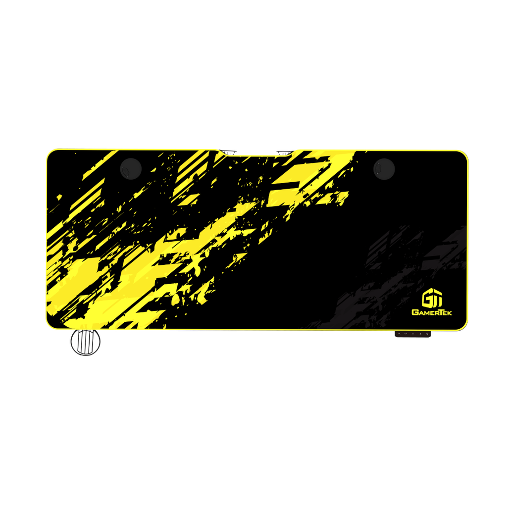 GamerTek GT-Elevate X Gaming Desk - Yellow & Black