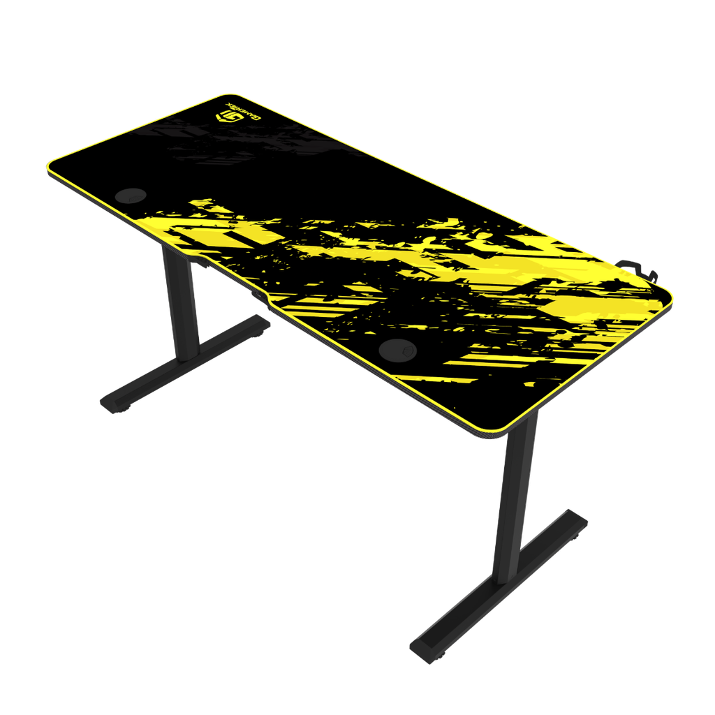 GamerTek GT-Elevate X Gaming Desk - Yellow & Black