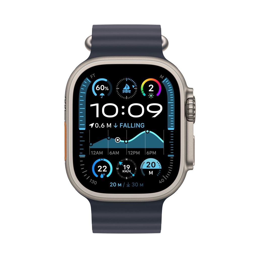 Apple Watch Ultra 2 GPS + Cellular 49mm Natural Titanium Case with Navy Ocean Band
