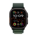 Apple Watch Ultra 2 GPS + Cellular 49mm Black Titanium Case with Dark Green Alpine Loop - Medium