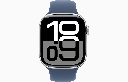 Apple Watch Series 10 GPS 46mm Silver Aluminium Case with Denim Sport Band - M/L