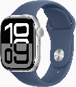 Apple Watch Series 10 GPS 42mm Silver Aluminium Case with Denim Sport Band - M/L