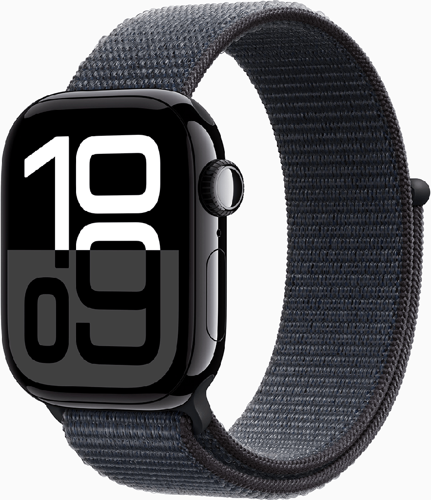 Apple Watch Series 10 GPS 42mm Jet Black Aluminium Case with Ink Sport Loop