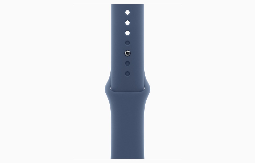 Apple Watch SE GPS 44mm Silver Aluminium Case with Denim Sport Band - S/M