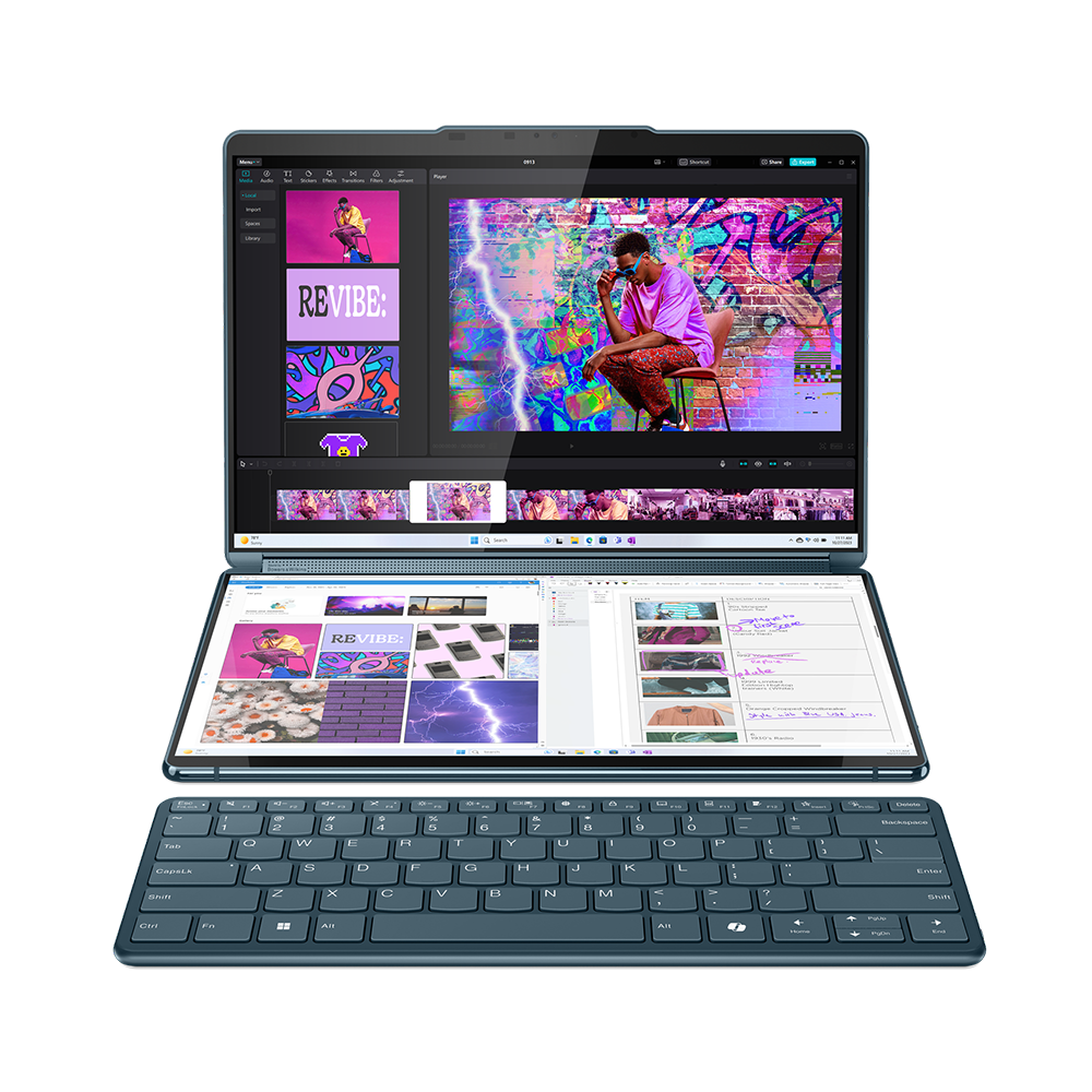 Lenovo Yoga Book 9 13IMU9 (Ultra 7 155U, 16GB, 1TB, 2x 13.3" 2.8K Oled, Teal, Win 11) 2 Yrs P-Warra