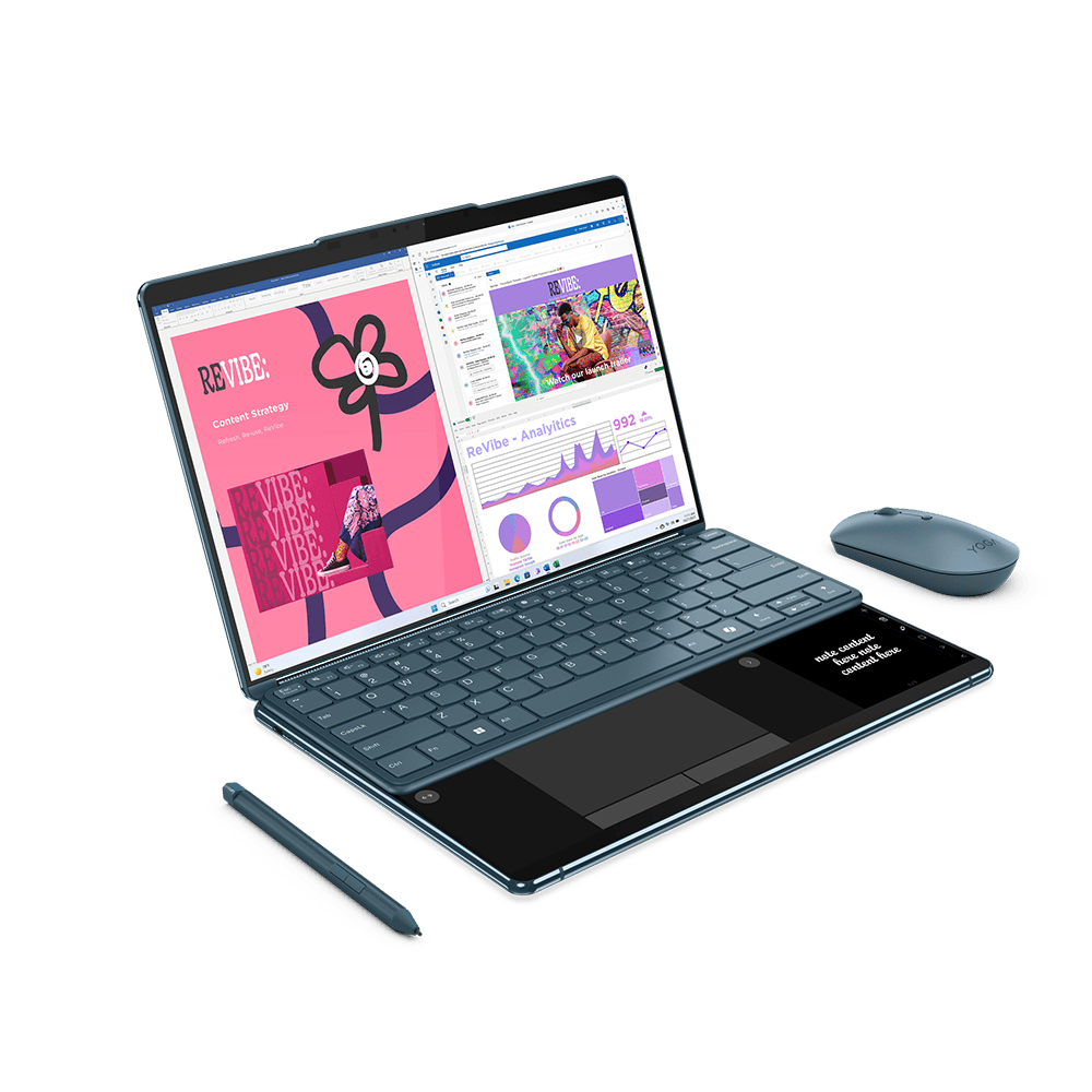 Lenovo Yoga Book 9 13IMU9 (Ultra 7 155U, 16GB, 1TB, 2x 13.3" 2.8K Oled, Teal, Win 11) 2 Yrs P-Warra