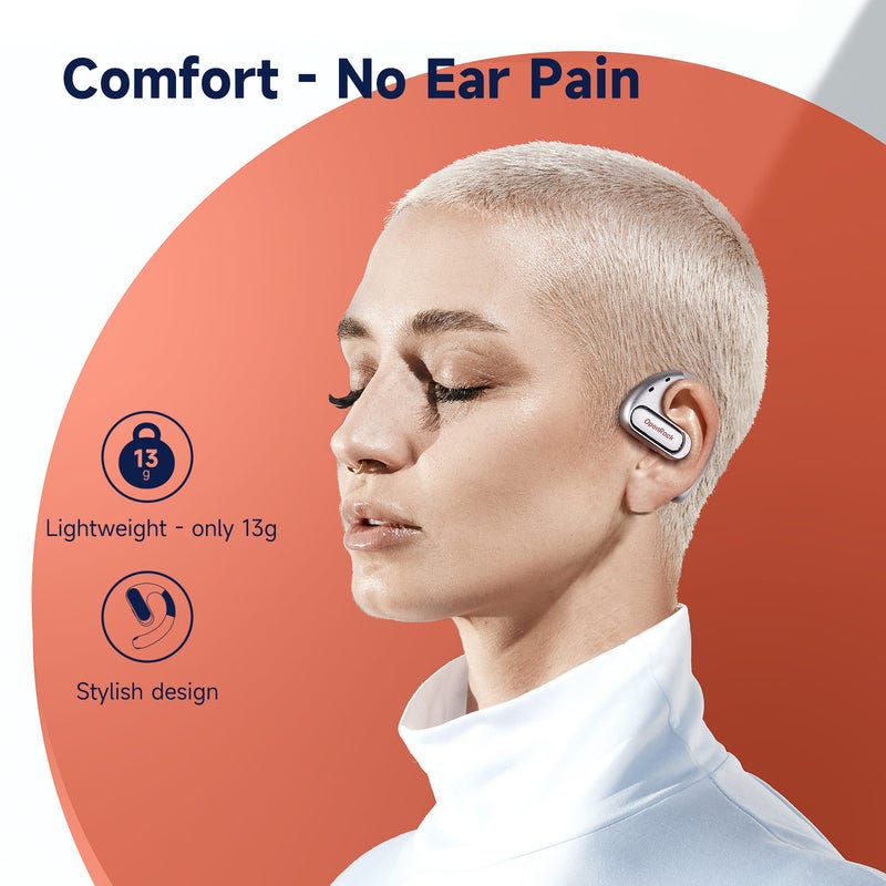 OpenRock Pro Open-Ear Air Conduction Sport Earbuds Silver