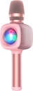 OneOdio Star10 Wireless Bluetooth Karaoke Microphone with Disco Light Pink