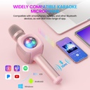 OneOdio Star10 Wireless Bluetooth Karaoke Microphone with Disco Light Pink