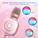 OneOdio Star10 Wireless Bluetooth Karaoke Microphone with Disco Light Pink