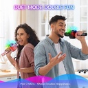 OneOdio Star10 Wireless Bluetooth Karaoke Microphone with Disco Light Pink