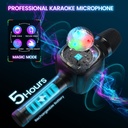 OneOdio Star10 Wireless Bluetooth Karaoke Microphone with Disco Light Black