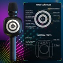 OneOdio Star10 Wireless Bluetooth Karaoke Microphone with Disco Light Black