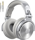 OneOdio Pro-10 Over Ear Headphone, Wired DJ Bass Headsets with 50mm Driver, Foldable Lightweight Silver