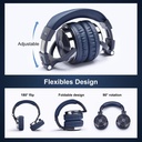 OneOdio Pro-10 Over Ear Headphone, Wired DJ Bass Headsets with 50mm Driver, Foldable Lightweight Dark Blue