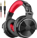 OneOdio Pro-10 Over Ear Headphone, Wired DJ Bass Headsets with 50mm Driver, Foldable Lightweight Black/Red