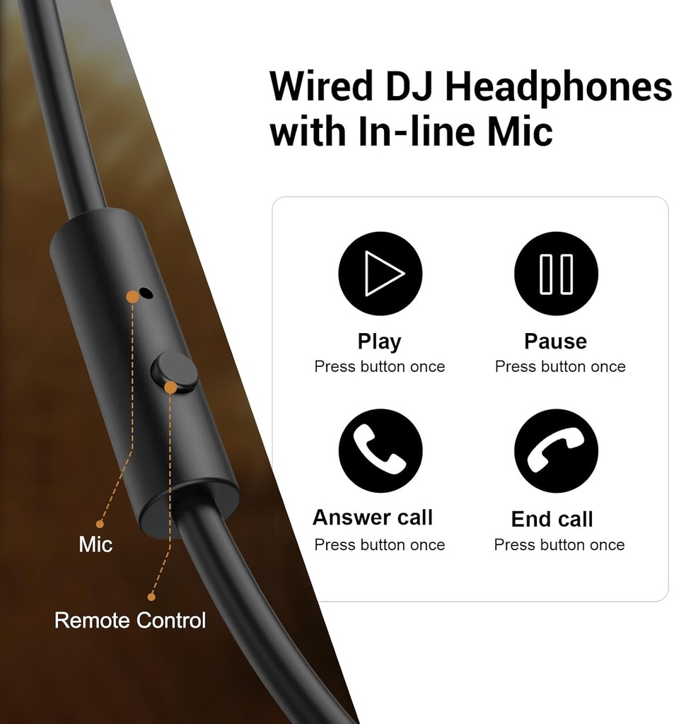 OneOdio Pro-10 Over Ear Headphone, Wired DJ Bass Headsets with 50mm Driver, Foldable Lightweight Black/Red