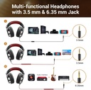 OneOdio Pro-10 Over Ear Headphone, Wired DJ Bass Headsets with 50mm Driver, Foldable Lightweight Black/Red