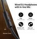 OneOdio Pro-10 Over Ear Headphone, Wired DJ Bass Headsets with 50mm Driver, Foldable Lightweight Black