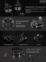 OneOdio Pro-10 Over Ear Headphone, Wired DJ Bass Headsets with 50mm Driver, Foldable Lightweight Black