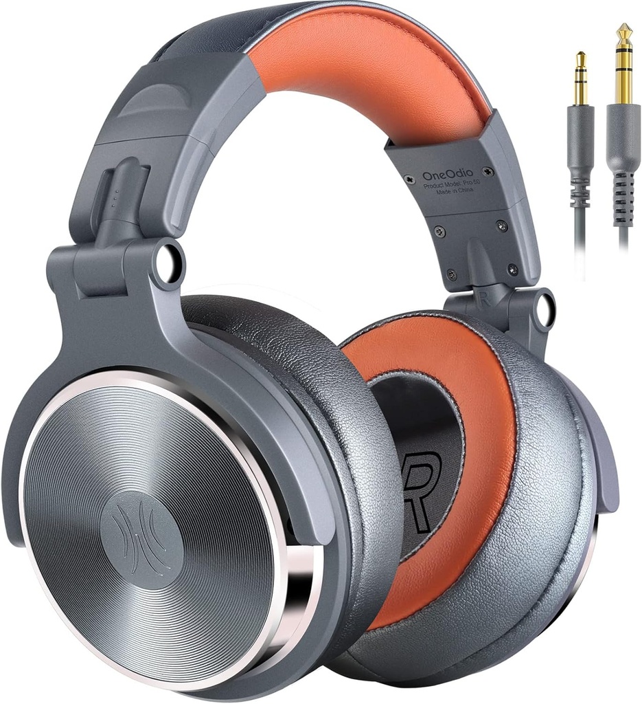 OneOdio Pro 50 Studio Wired Headphones Hi-Res Audio Dark-silver