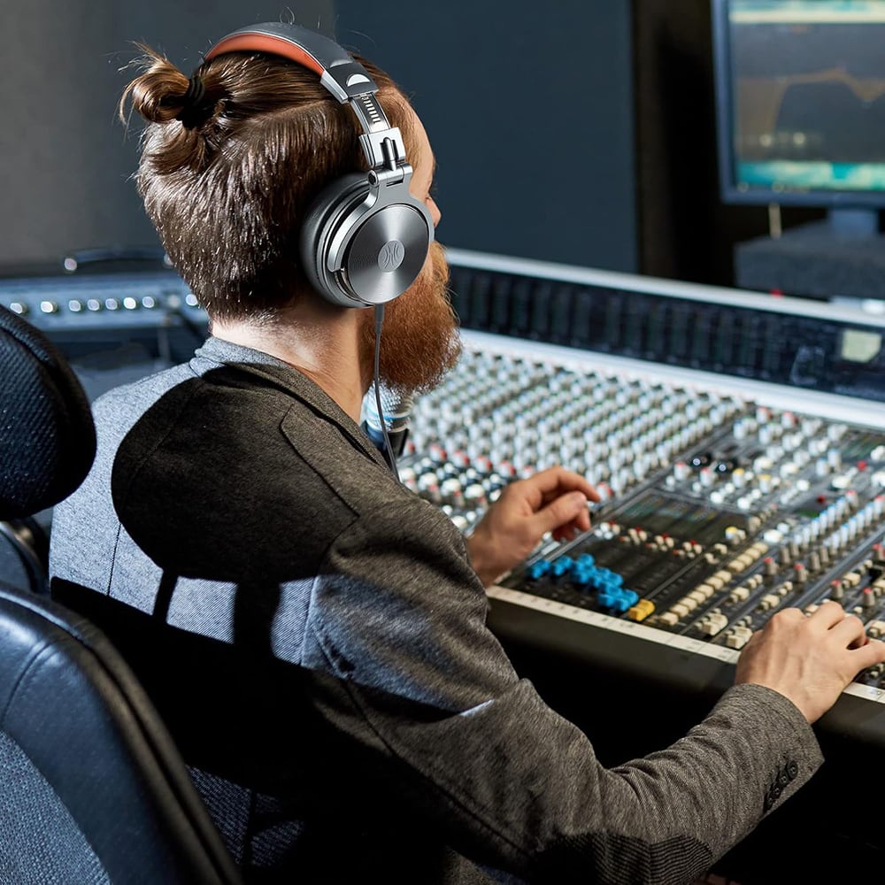 OneOdio Pro 50 Studio Wired Headphones Hi-Res Audio Dark-silver