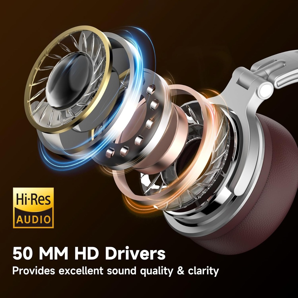 OneOdio Pro 30 Studio Wired Headphones Silver-brown