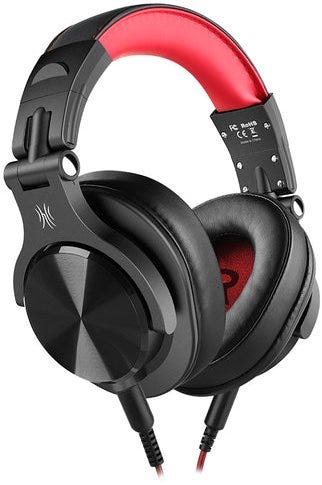 OneOdio A71 Hi-Res Studio Recording Headphones - Wired Over Ear Headphones Black-red