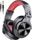 OneOdio A71 Hi-Res Studio Recording Headphones - Wired Over Ear Headphones Black-red