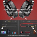OneOdio A71 Hi-Res Studio Recording Headphones - Wired Over Ear Headphones Black-red