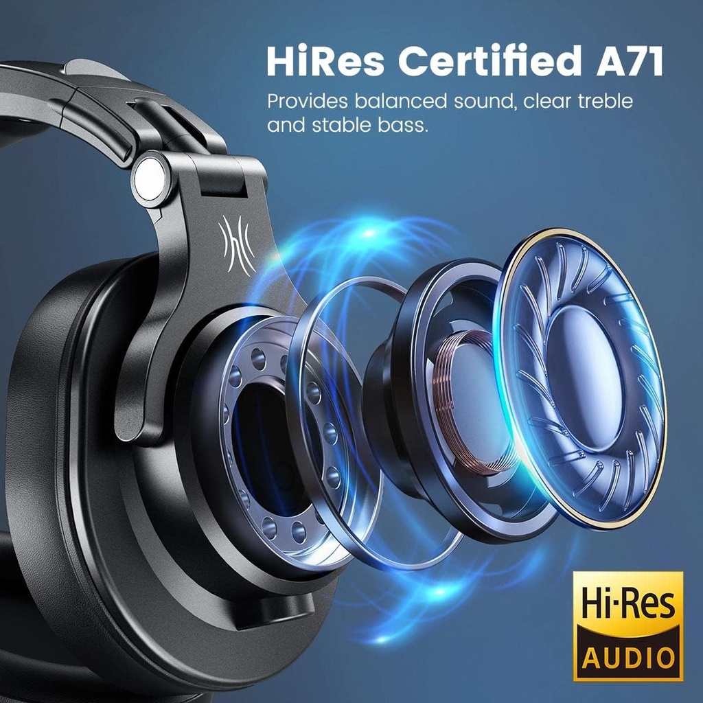 OneOdio A71 Hi-Res Studio Recording Headphones - Wired Over Ear Headphones Black