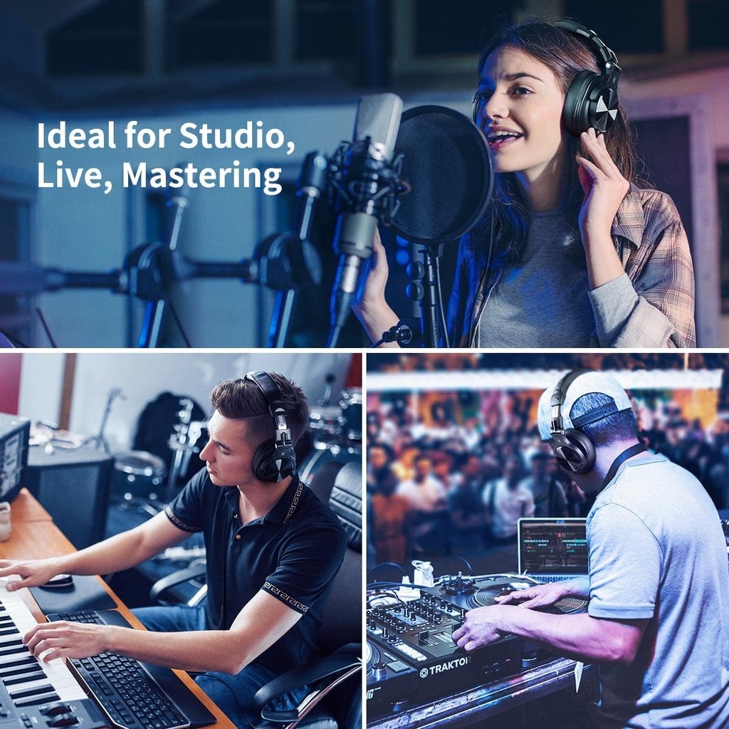 OneOdio A71 Hi-Res Studio Recording Headphones - Wired Over Ear Headphones Black