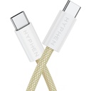 HYPHEN VIBE Braided Type C to C Cable - 60W - Yellow - 1M