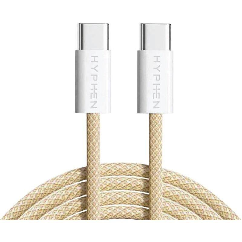 HYPHEN VIBE Braided Type C to C Cable - 60W - Yellow - 1M
