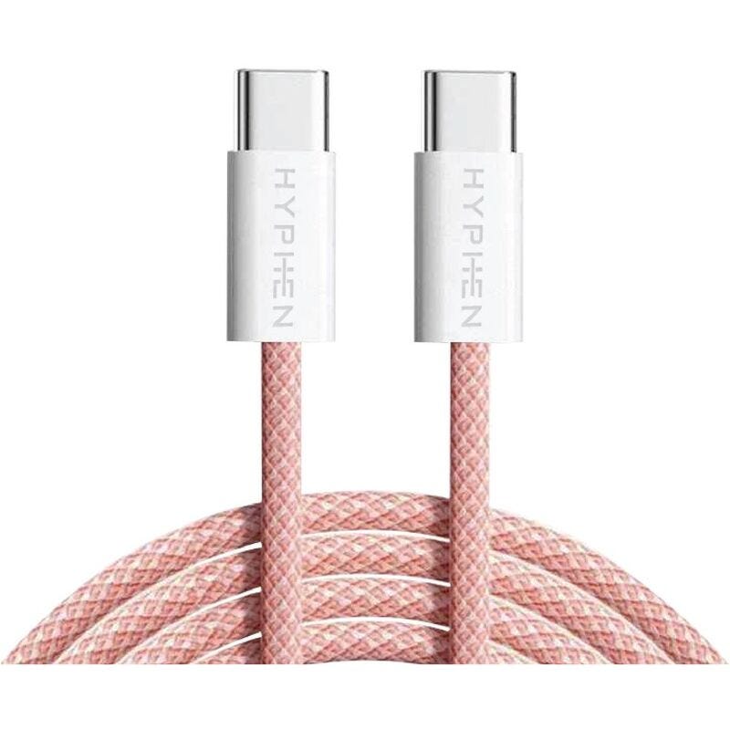 HYPHEN VIBE Braided Type C to C Cable - 60W - Pink - 1M