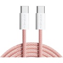 HYPHEN VIBE Braided Type C to C Cable - 60W - Pink - 1M