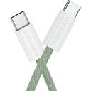 HYPHEN VIBE Braided Type C to C Cable - 60W - Green - 1M