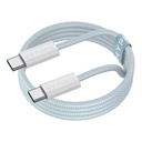 HYPHEN VIBE Braided Type C to C Cable - 60W - Blue - 1M