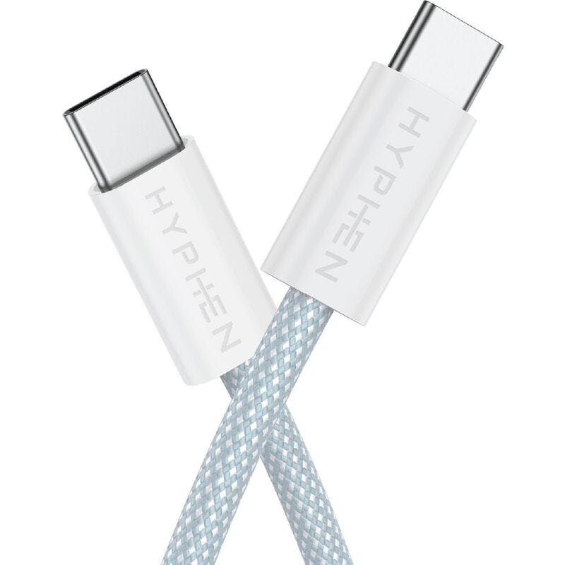 HYPHEN VIBE Braided Type C to C Cable - 60W - Blue - 1M