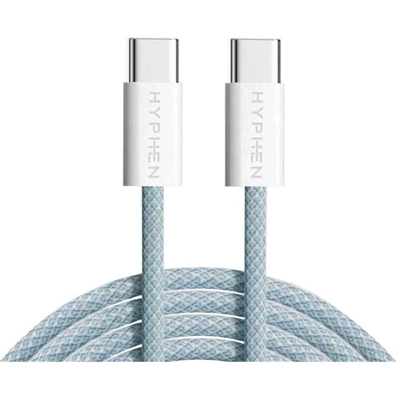 HYPHEN VIBE Braided Type C to C Cable - 60W - Blue - 1M