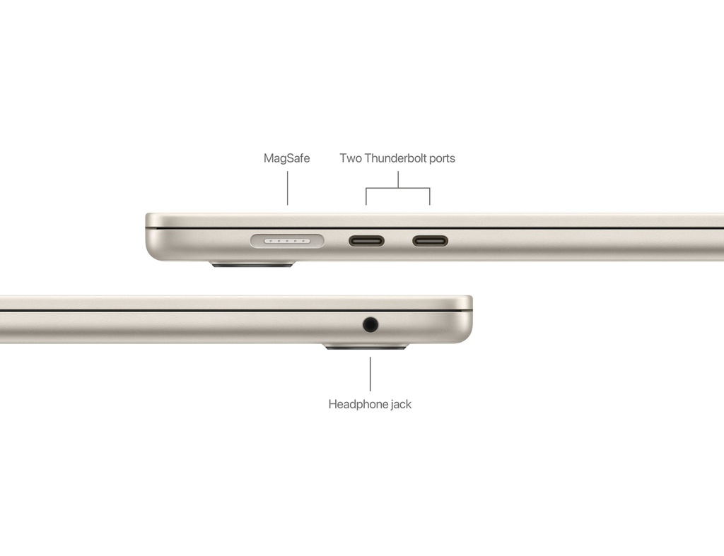 Apple MacBook Air 15" M3 chip with 8-core CPU and 10-core GPU, 8GB, 256GB SSD KB- ENG/ARB - Starlight