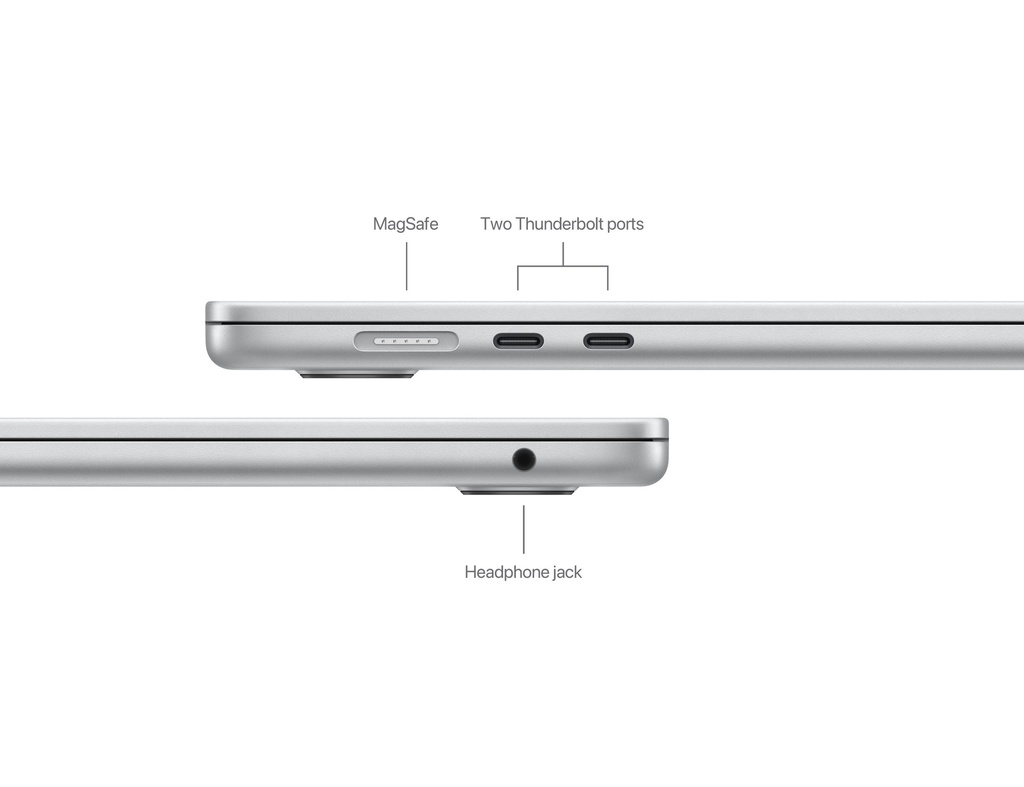 Apple MacBook Air 15" M3 chip with 8-core CPU and 10-core GPU, 16GB, 512GB SSD KB- ENG/ARB- Silver