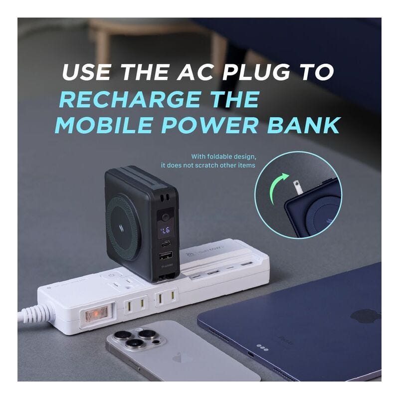 Adam elements GRAVITY X5 5-in-1 Ultra Compact Power Bank with USB-C & Lightning cable Sand