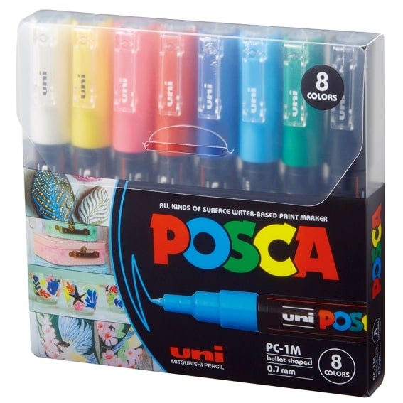 Uni Posca PC-5M Dark Colors PAC=08C