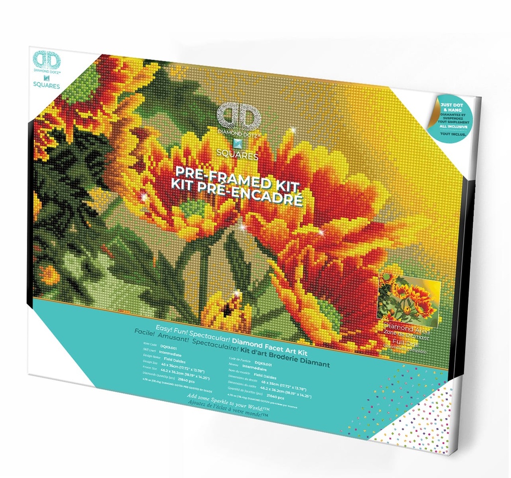 Dotting Diamond Set Field Daisies kit with frame 35.00 x 45.00 CM