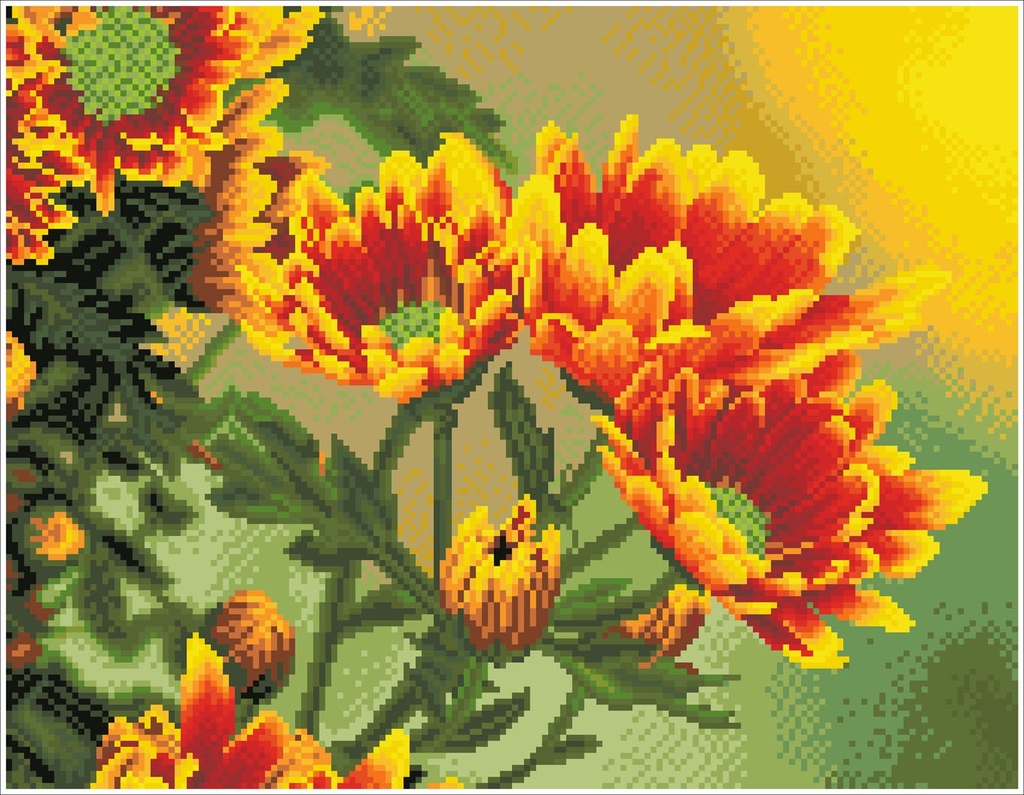 Dotting Diamond Set Field Daisies kit with frame 35.00 x 45.00 CM
