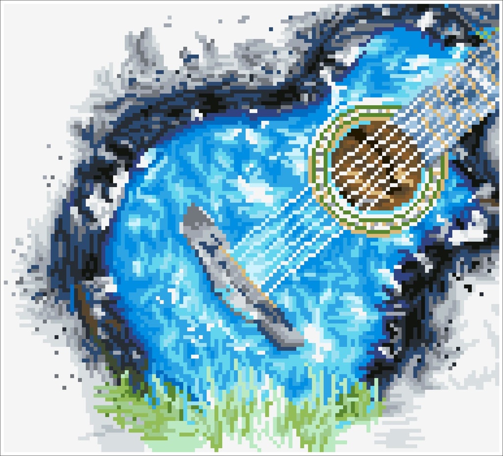 Dotting Diamond Set Blue Grass kit with frame 31.00 x 34.00 CM