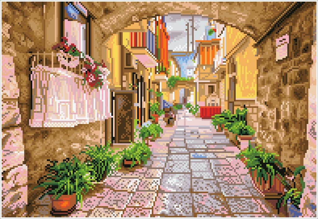 Dotting Diamond Set Rustic Street kit with frame 36.00 x 52.00 CM