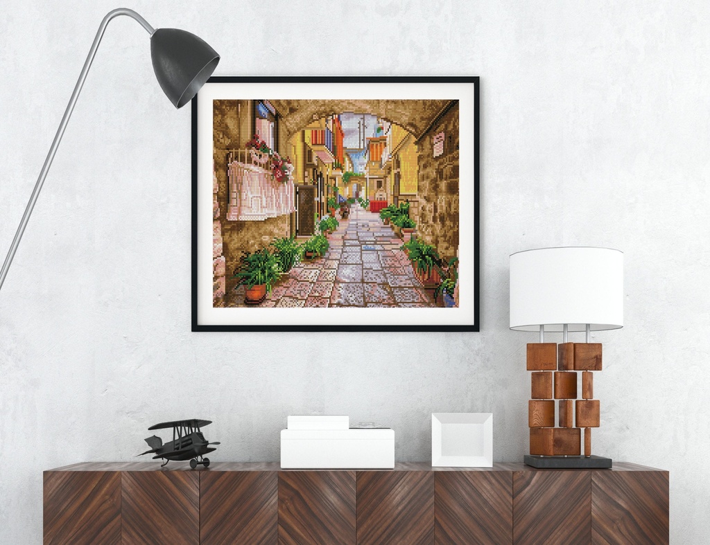 Dotting Diamond Set Rustic Street kit with frame 36.00 x 52.00 CM